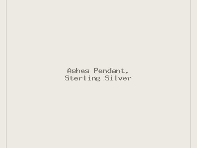Ashes Pendant, Sterling Silver
